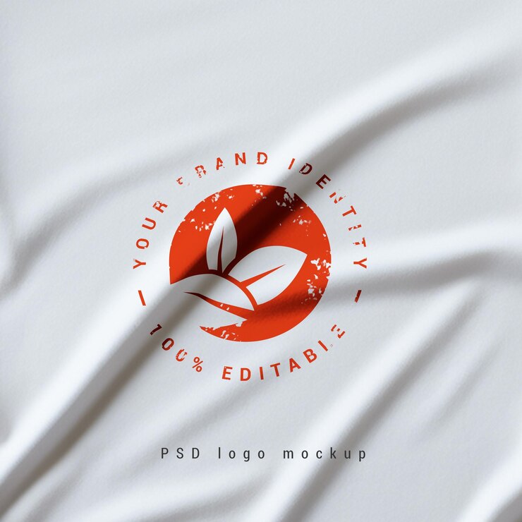 Maqueta de logotipo de tela fotorrealista de PSD