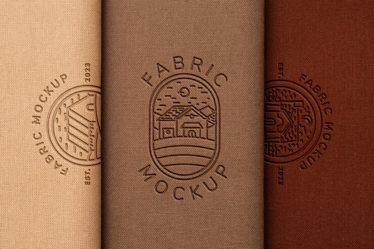 Maqueta del logotipo en tela de lino