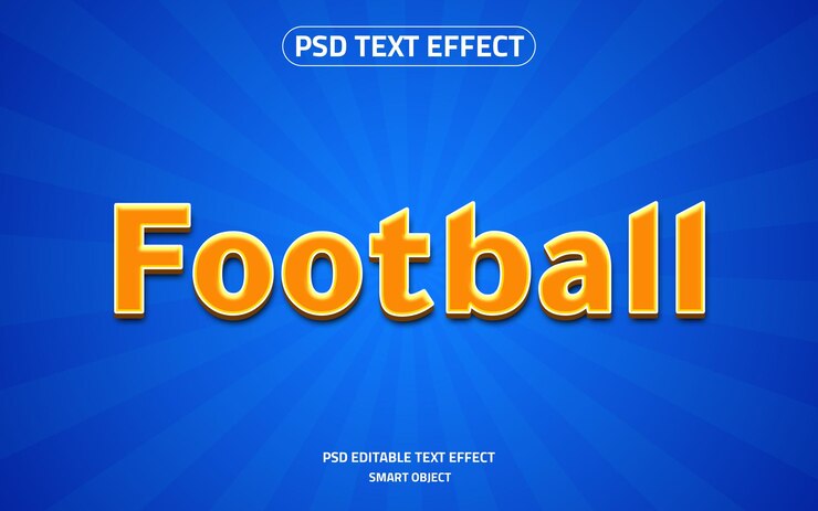PSD maqueta de logotipo de texto de fútbol