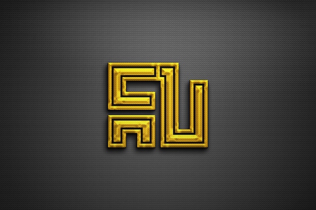 PSD maqueta de logotipo con textura dorada 3d