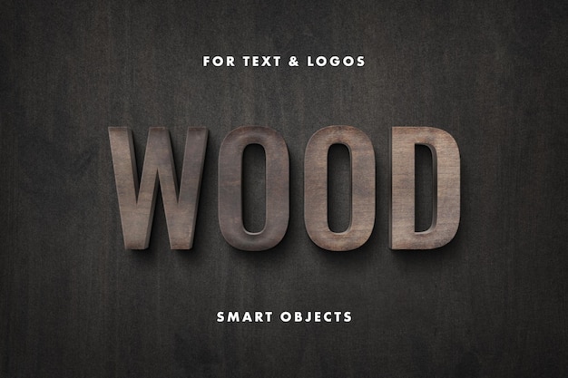 Maqueta de logotipo de textura de madera