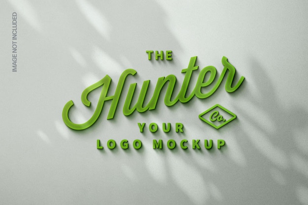 maqueta de logotipo verde brillante con superposición de sombras