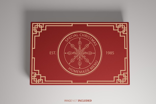 maqueta de logotipo de vista superior de caja roja realista psd
