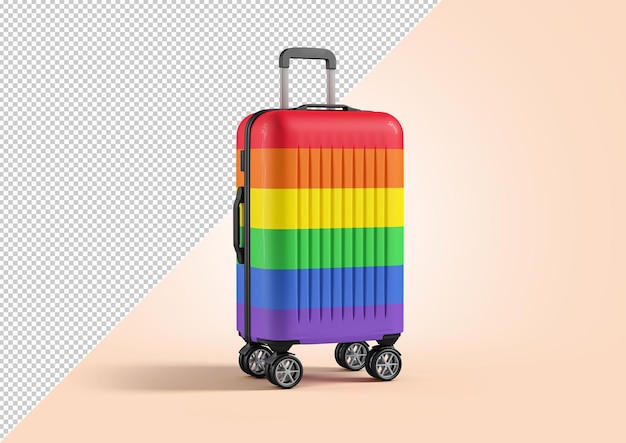 Maqueta de Maleta de Viaje con Bandera LGBT