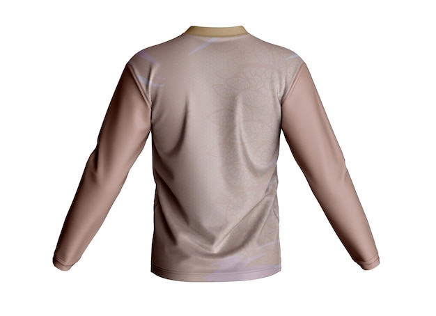 Maqueta de manga larga de camiseta con cuello en V