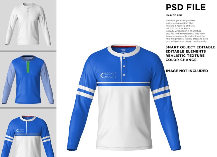 PSD maqueta de manga larga de camiseta polo