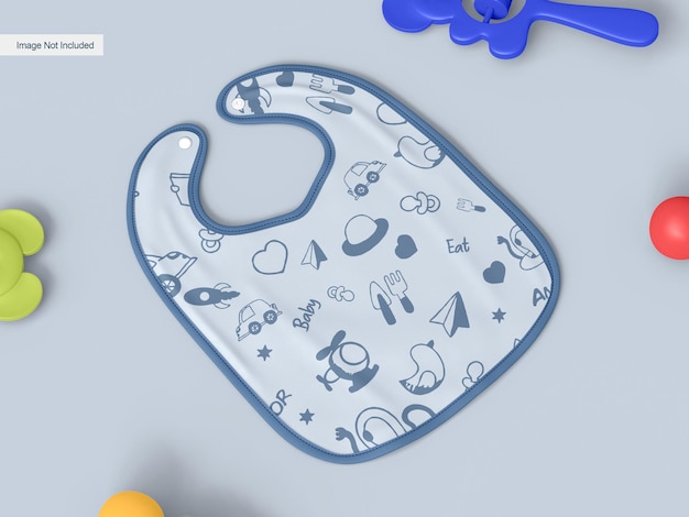 Maqueta de marca de babero de tela para bebé