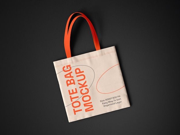 Maqueta de marca de la bolsa de tote de tela