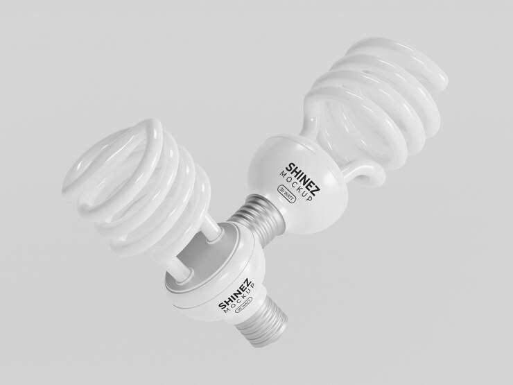 PSD maqueta de marca de bombilla de energía led