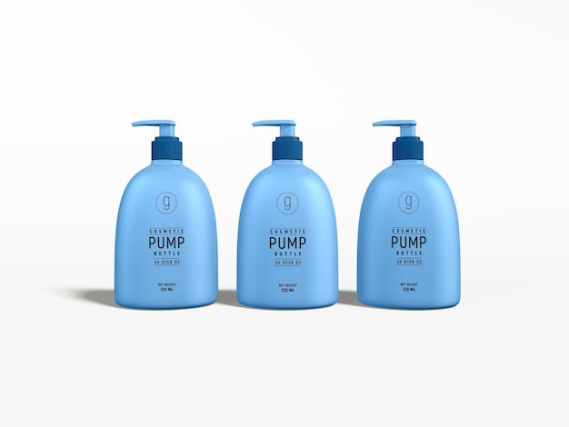 Maqueta de marca de botella de bomba de loción corporal cosmética de plástico