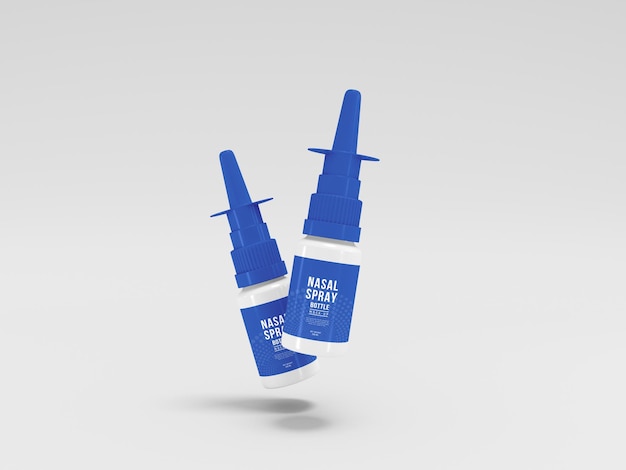 Maqueta de marca de botella de spray nasal