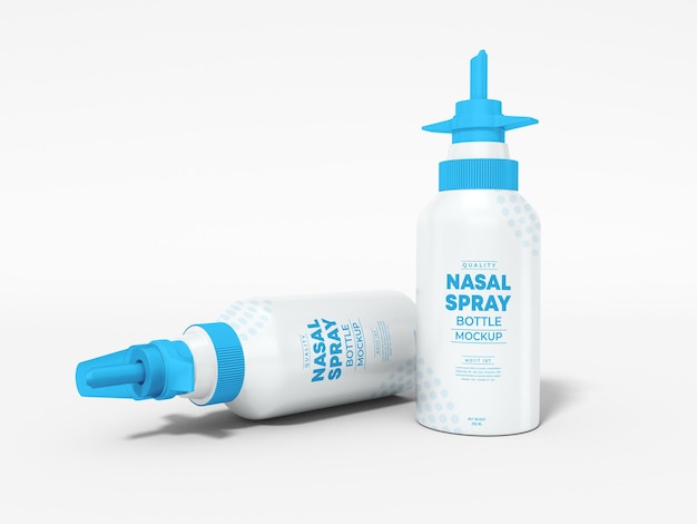 Maqueta de marca de botella de spray nasal