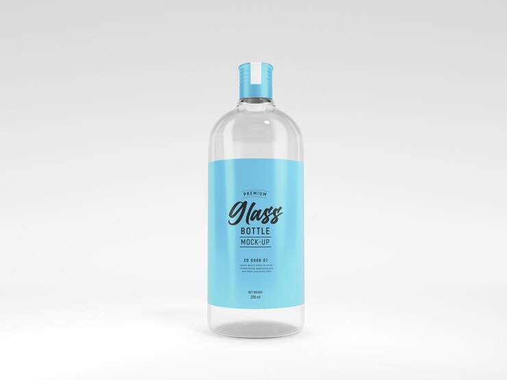PSD maqueta de marca de botella de vidrio de bebida