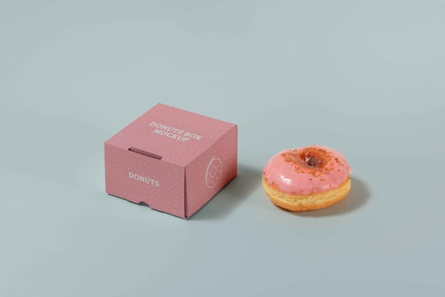 Maqueta de marca de caja de donas de estudio