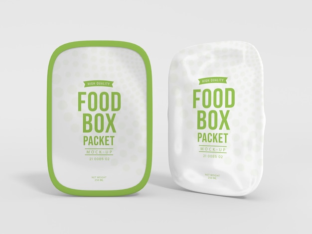 Maqueta de marca de caja de entrega de alimentos con cubierta de aluminio