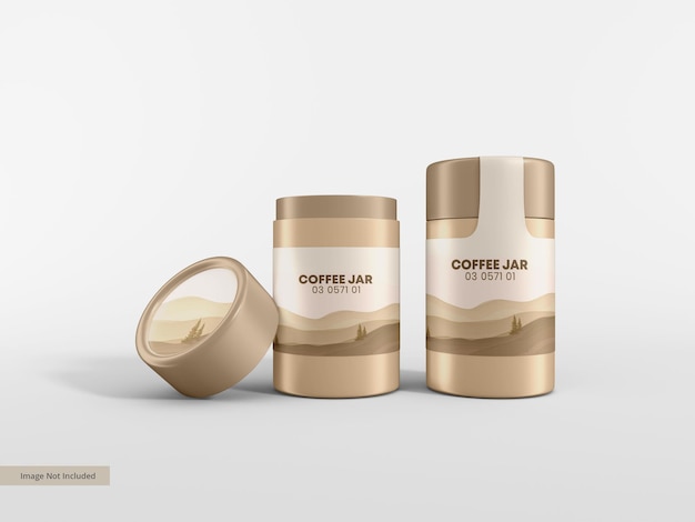 Maqueta de marca de contenedor de café de papel Kraft