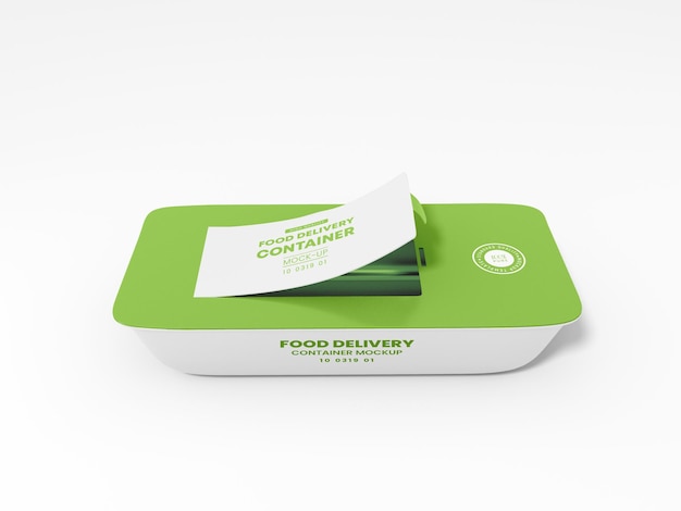 Maqueta de marca de contenedor de entrega de alimentos de plástico
