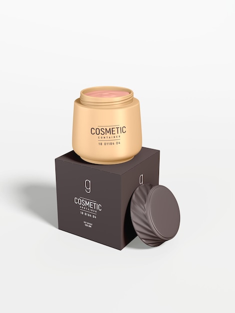 Maqueta de marca de envase de crema cosmética de plástico brillante
