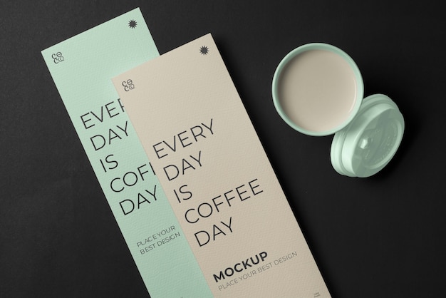 PSD maqueta de marca de paquete de café moderno