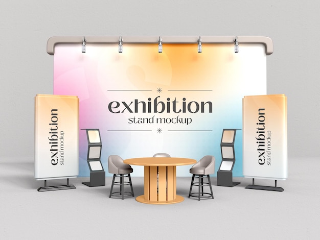 Maqueta de marca de stand de exposición