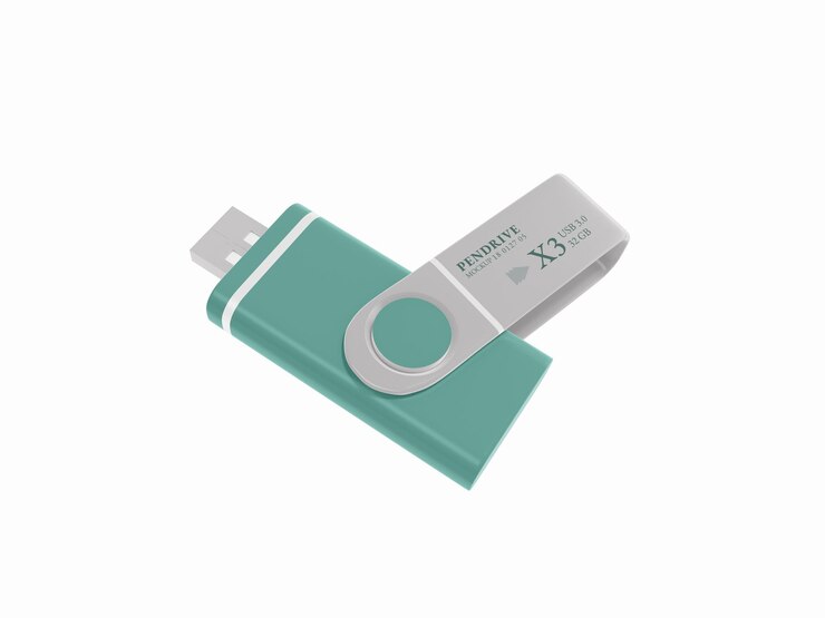 PSD maqueta de marca de unidad flash usb