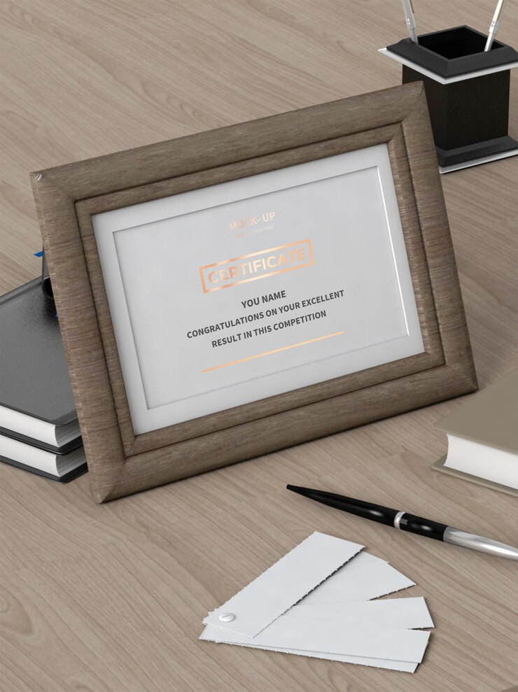 maqueta de marco de certificado de concepto moderno