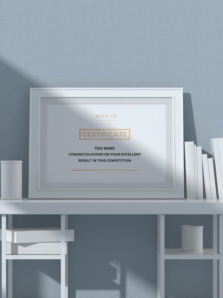 maqueta de marco de certificado de concepto moderno