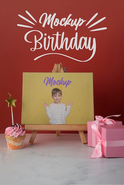 Maqueta de marco de cumpleaños para niños