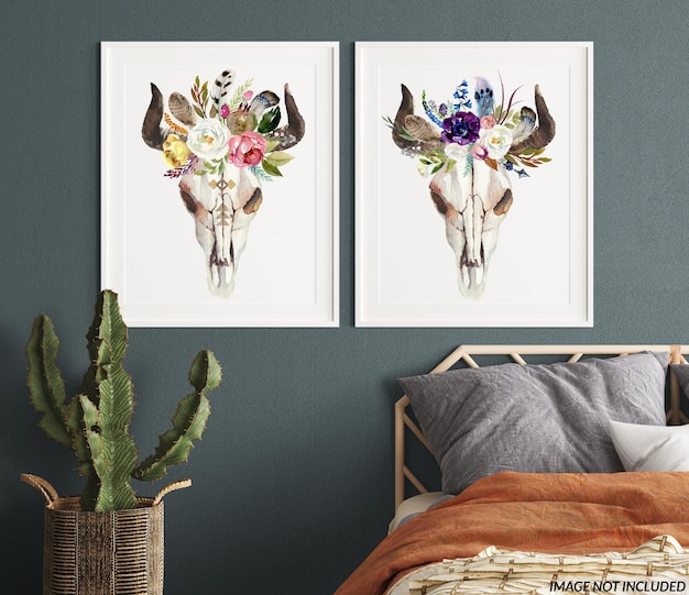 Maqueta de marco de estilo boho