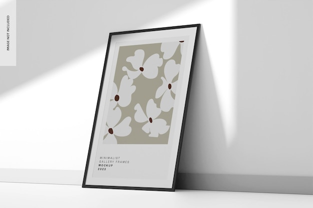 Maqueta de marco de estudio minimalista, inclinado