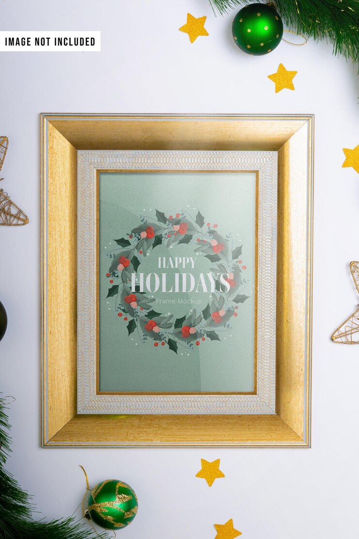 PSD maqueta de marco de felices fiestas