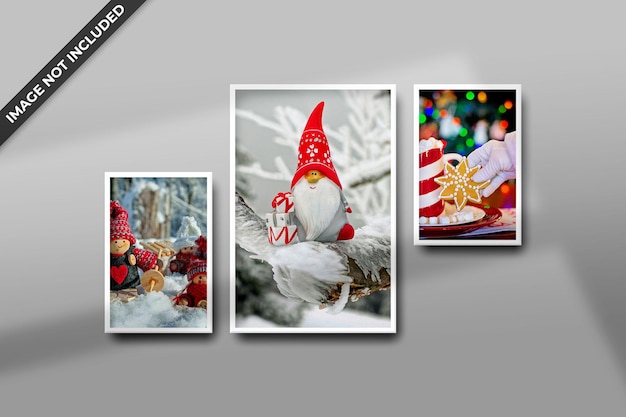 Maqueta de marco de fotos para maqueta de navidad o año nuevo psd