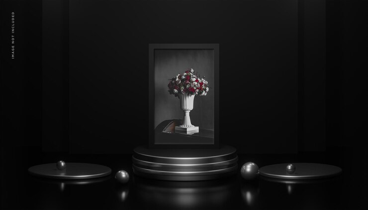 Maqueta de marco de fotos de renderizado 3D