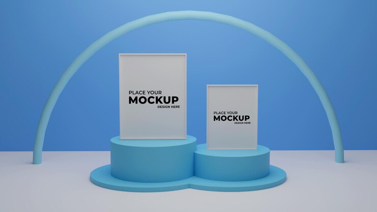 PSD maqueta de marco de fotos de renderizado 3d