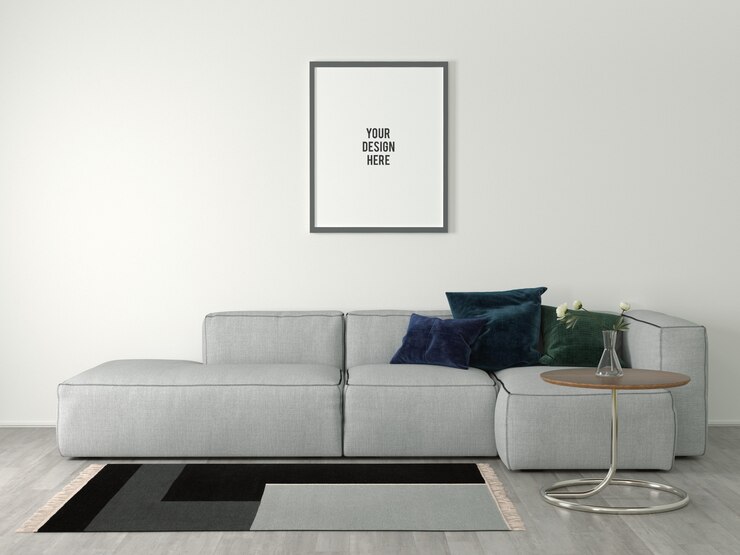 Maqueta de marco de póster interior