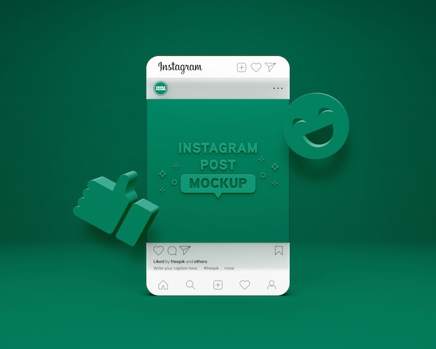 PSD maqueta del marco de la publicación de instagram