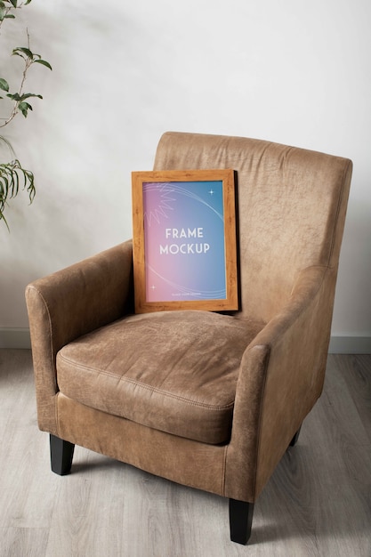PSD maqueta de marco en silla interior