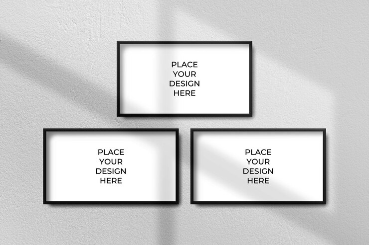PSD maqueta de marco vacío en una pared