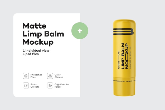 PSD maqueta de mattle limp balm