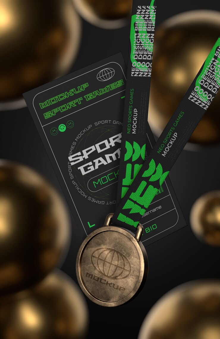 PSD maqueta de medalla de los juegos deportivos