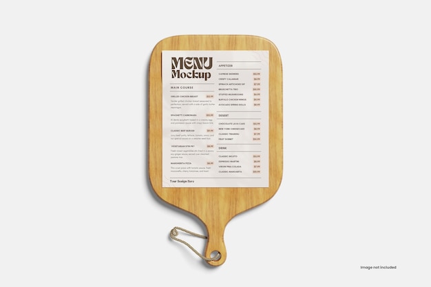 Maqueta de menú de restaurante