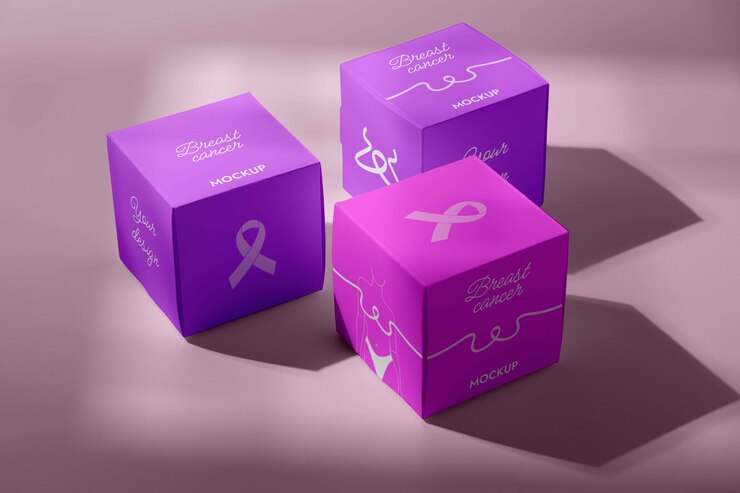 PSD maqueta de merchandising del día del cáncer de mama