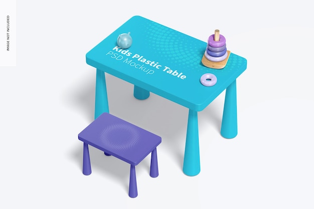 Maqueta de mesa de plástico para niños, vista derecha