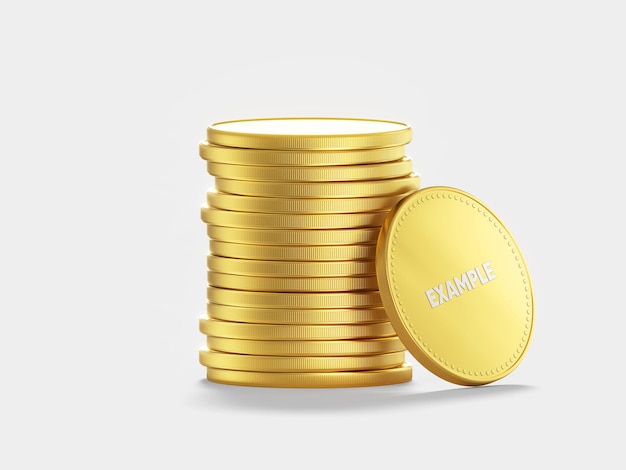 Maqueta de moneda de oro de alta calidad psd diseño impresionante realista y versátil
