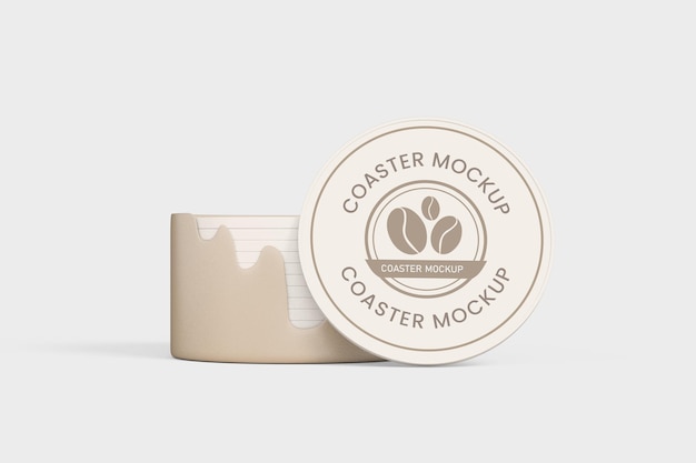 Maqueta de montaña rusa redonda con diseño de café