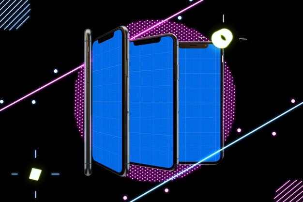 PSD maqueta móvil de neón