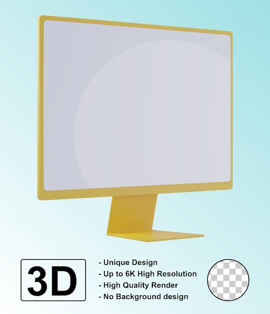 PSD maqueta de oficina de computadora psd aislada 3d