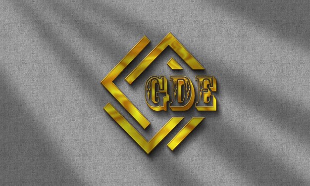 PSD maqueta de oro del logotipo bd