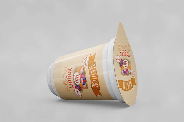 Maqueta de packaging de yogur