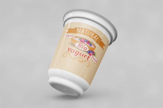 Maqueta de packaging de yogur